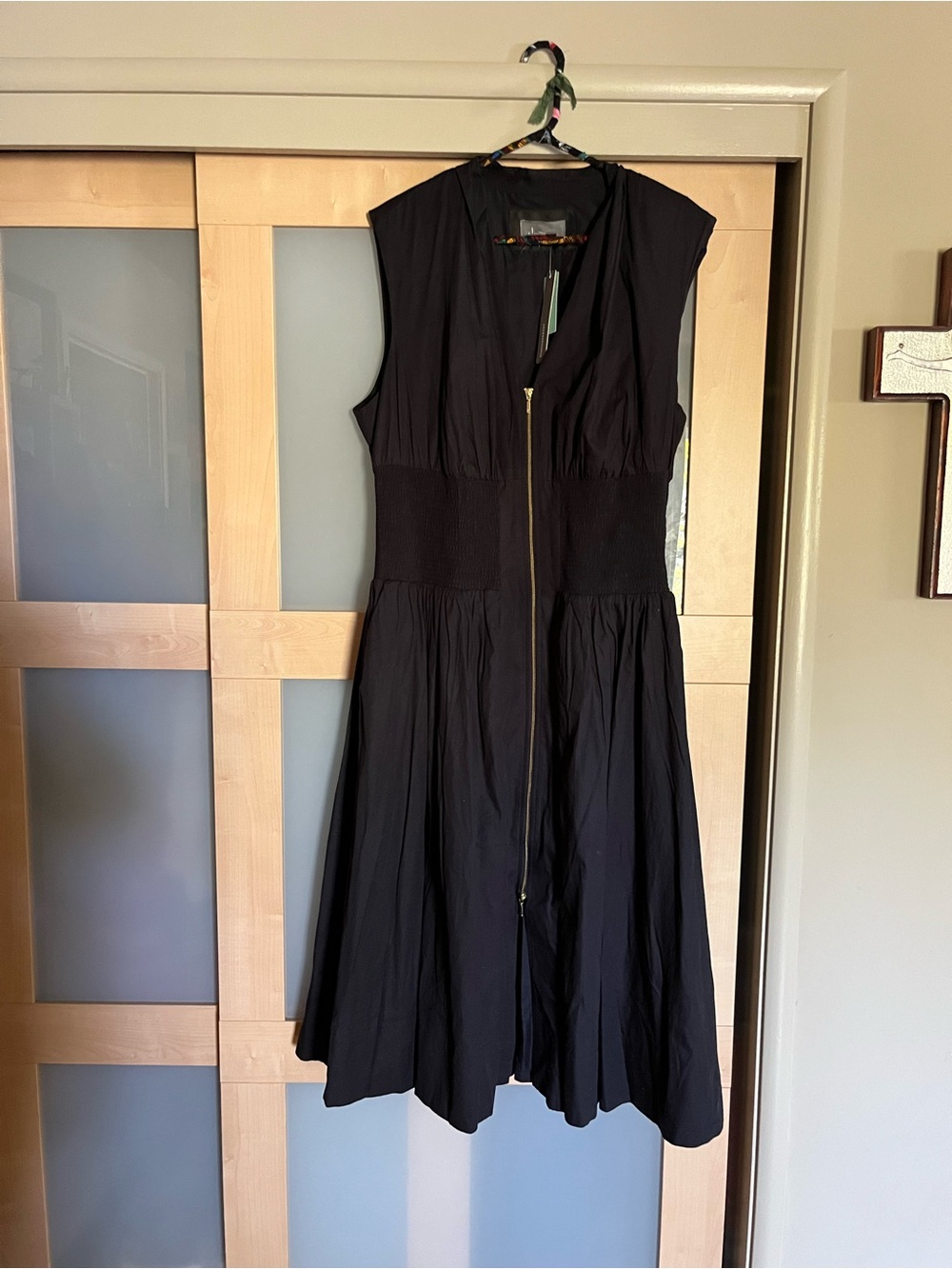 Anthropologie Black Sleeveless Zip-Front Midi Dress NWT Size 2x